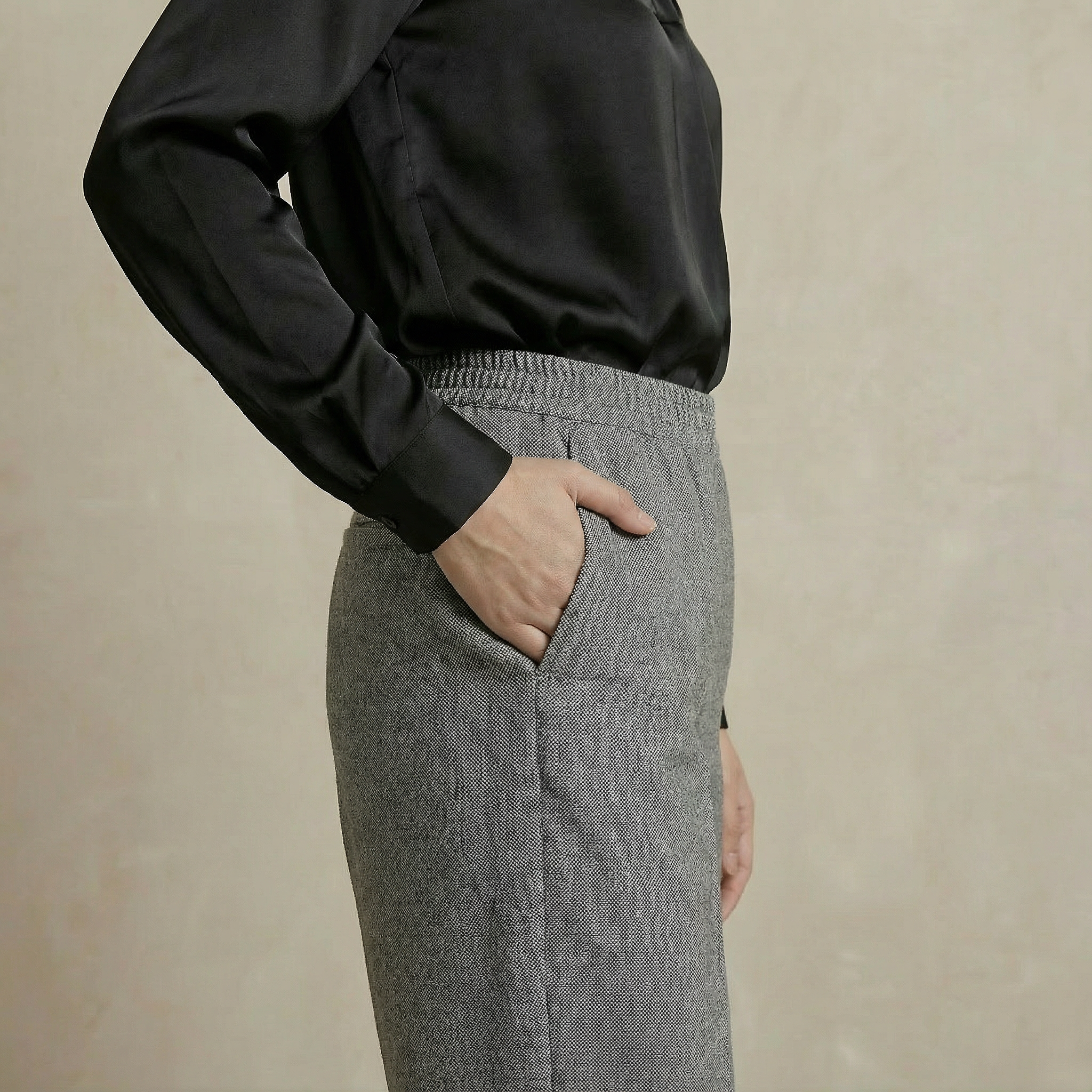 Straight Wide-Leg Pants