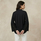 Embroidered Bell Sleeves Blouse
