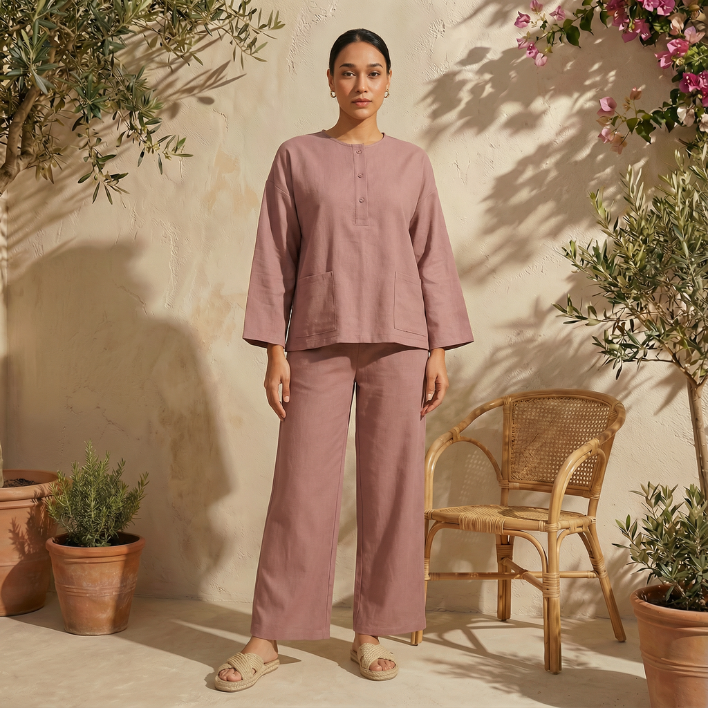 Ladies Linen Modest Relaxed Fit