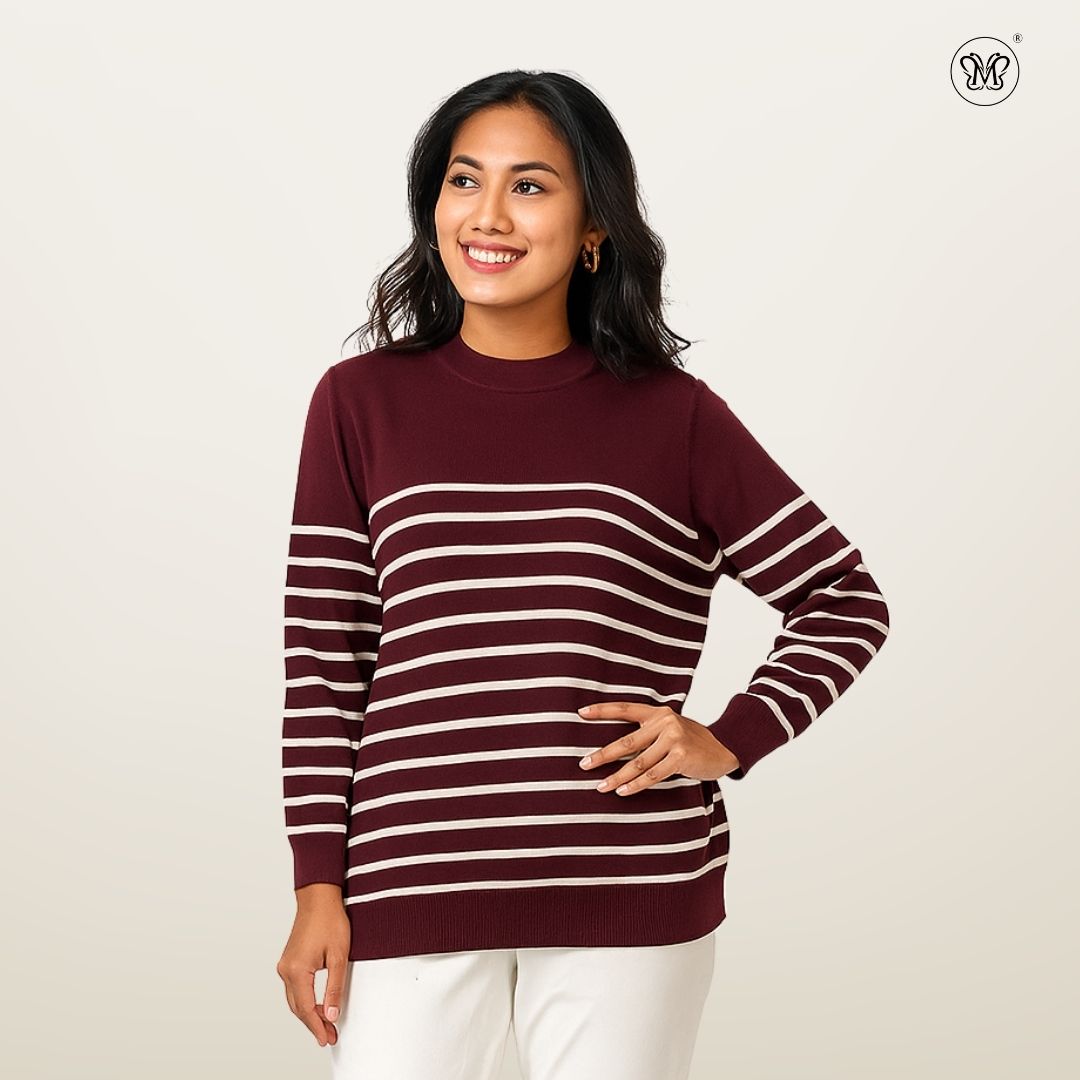 Ladies Striped Street Sweater