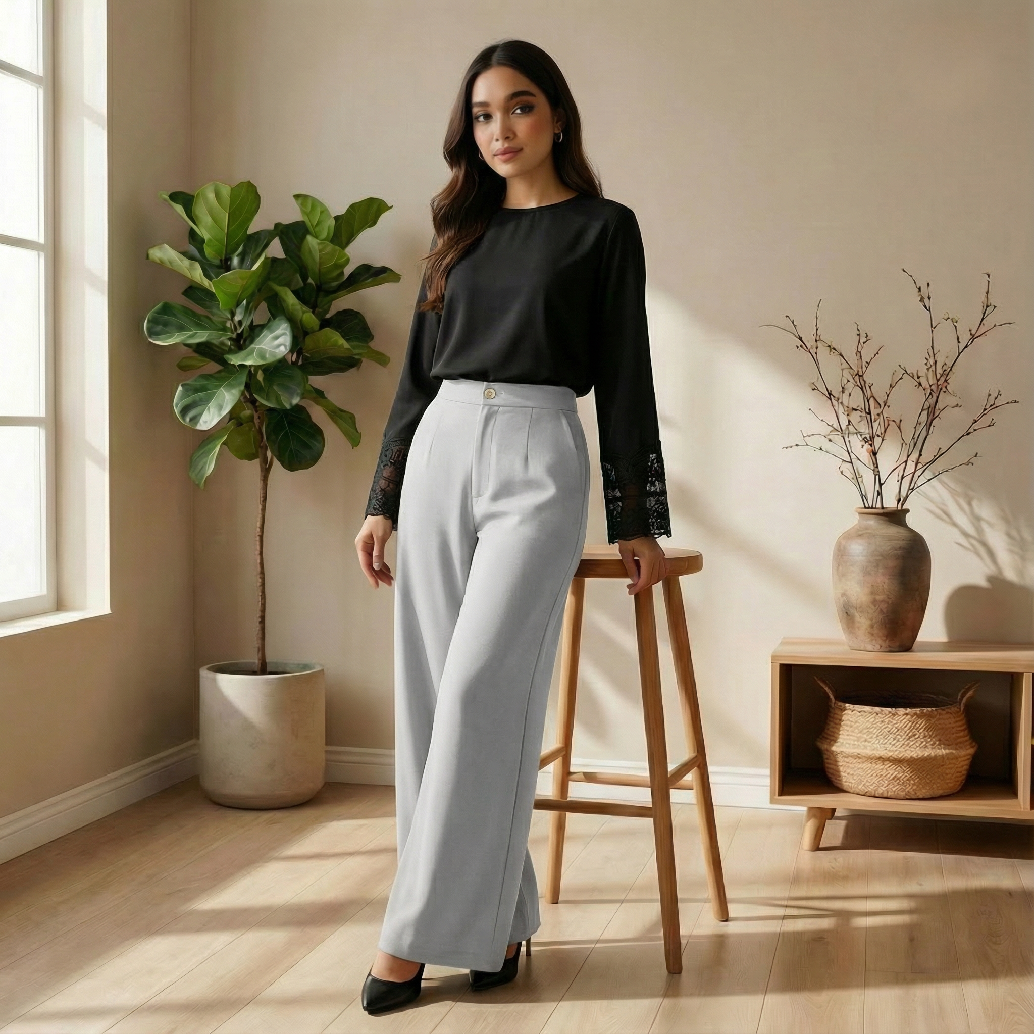 Ladies Casual Pants Regular Fit