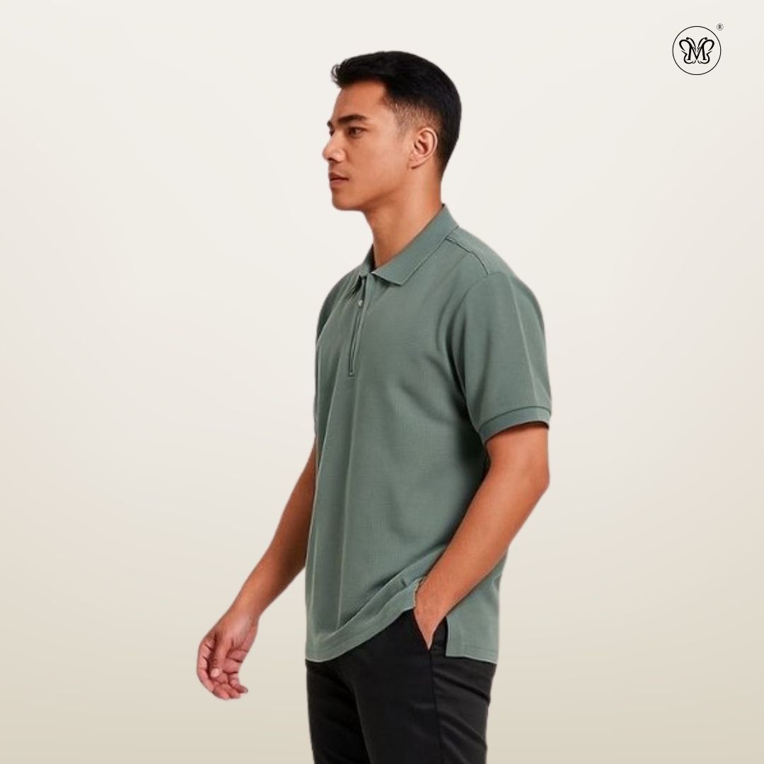 Men's Waffle-Knit Polo Shirts