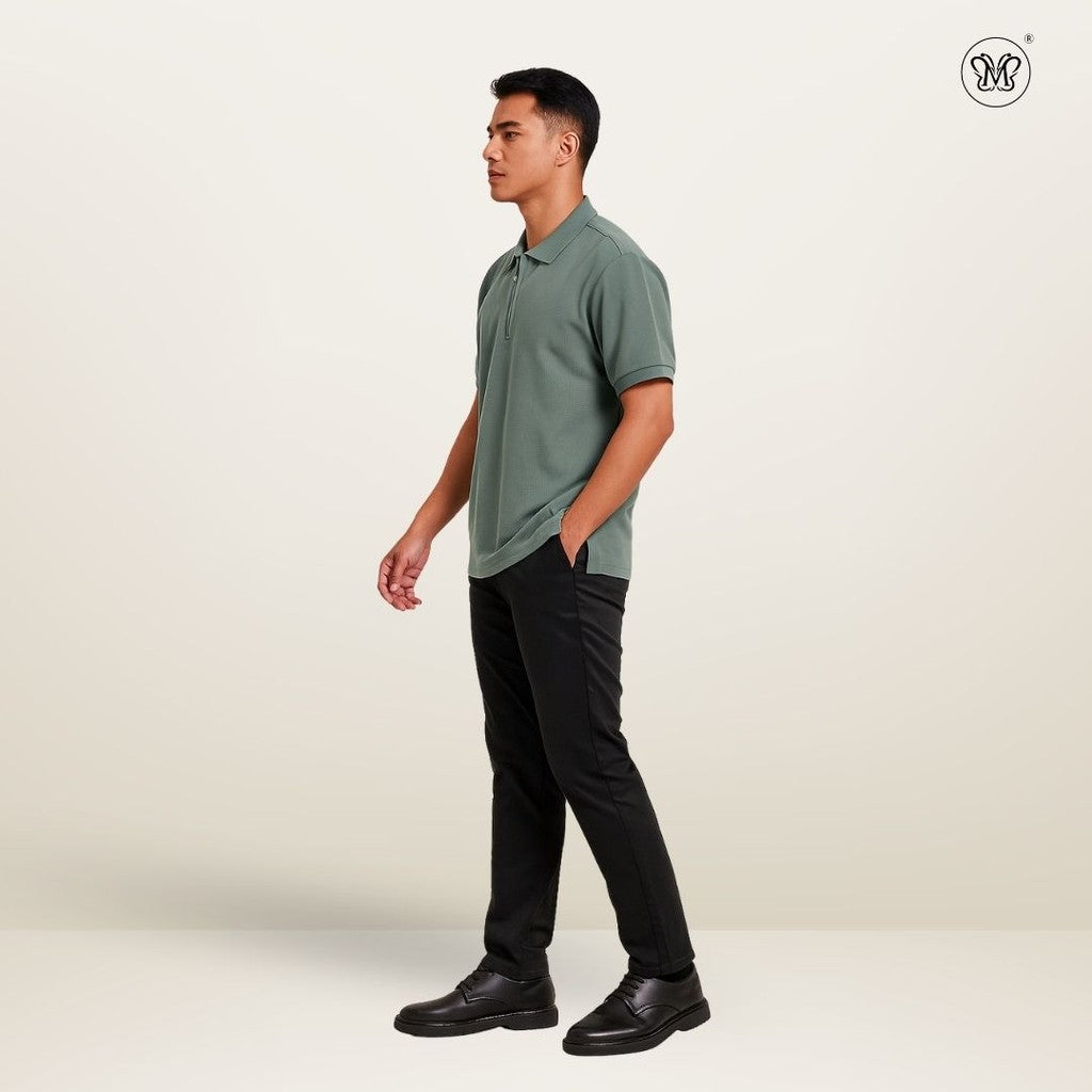 Men's Waffle-Knit Polo Shirts