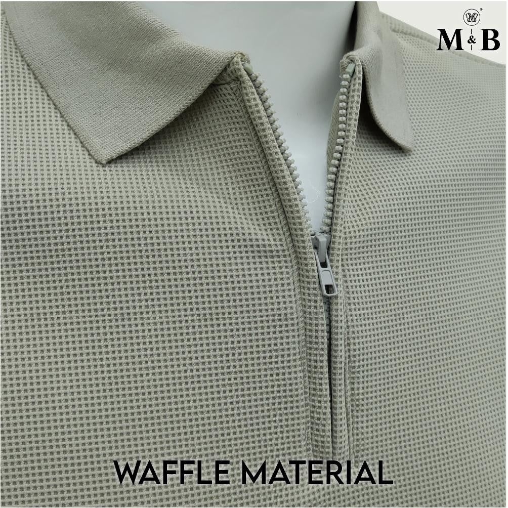 Men's Waffle-Knit Polo Shirts