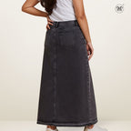 Denim Maxi A-Line Skirt
