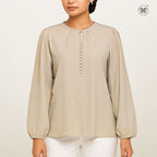 Modest Blouse Long Puff Sleeves