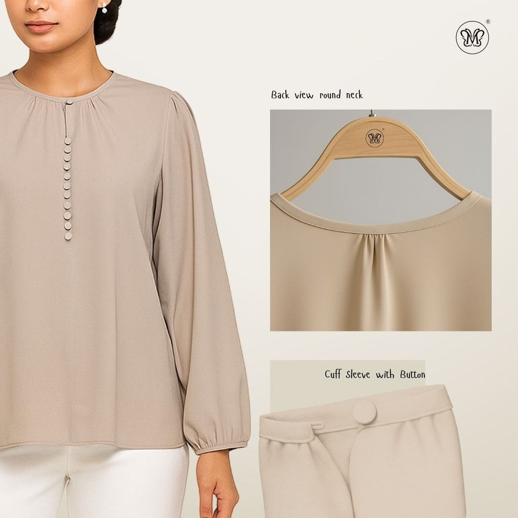 Modest Blouse Long Puff Sleeves