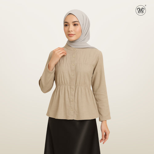 Blouse Plain With Gathered Seam