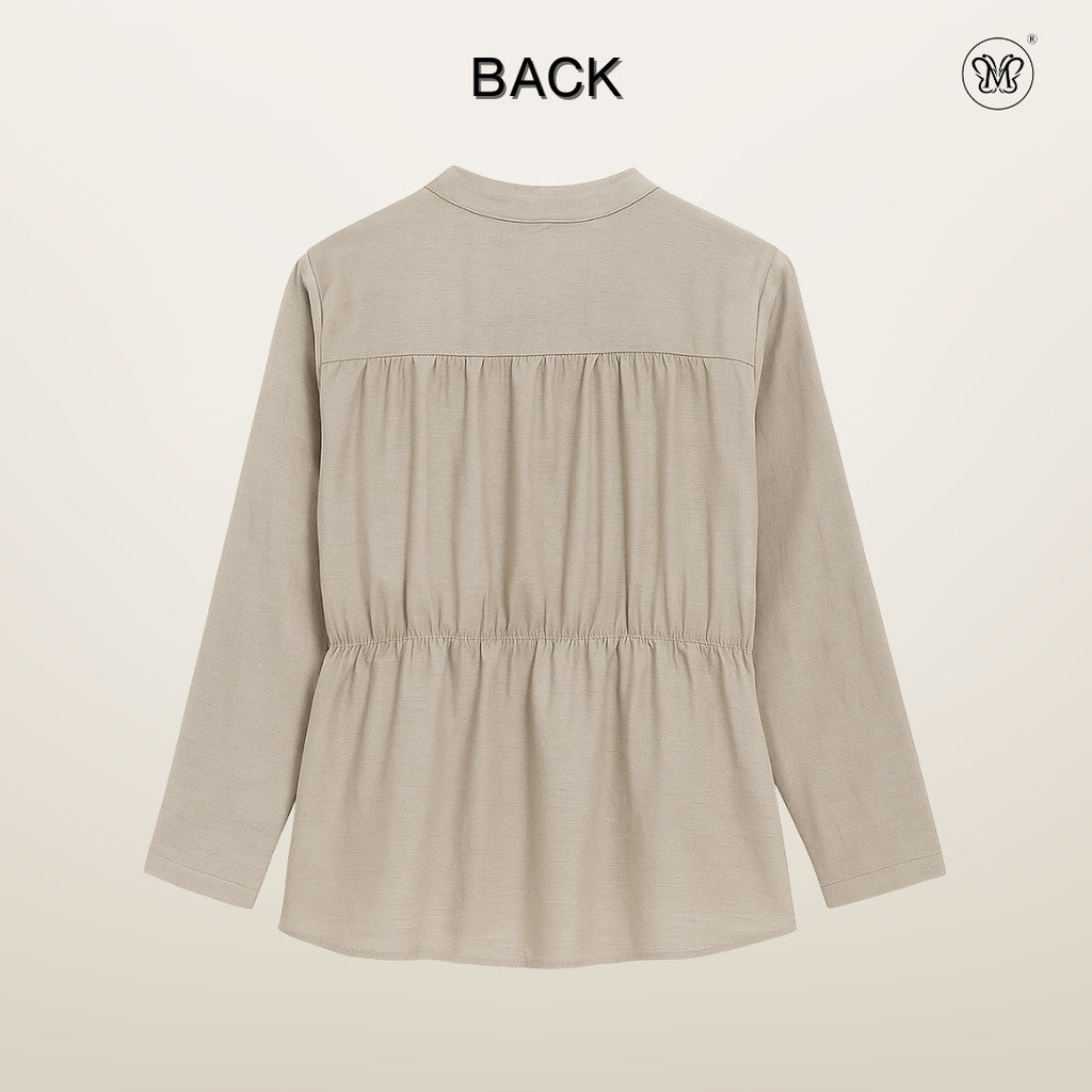 Blouse Plain With Gathered Seam