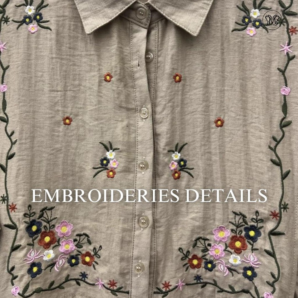 Ladies Blouse Top Floral Embroideries