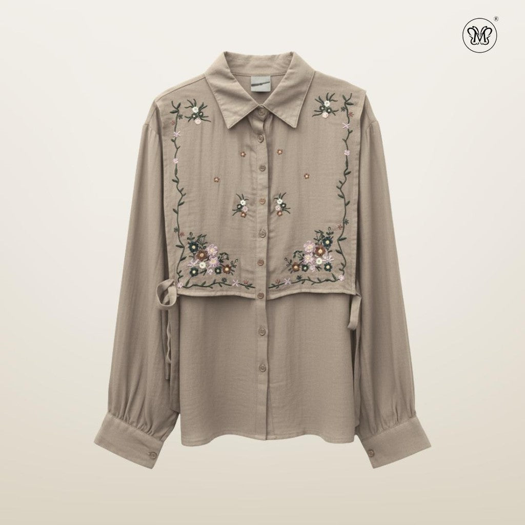 Ladies Blouse Top Floral Embroideries