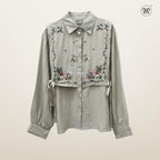 Ladies Blouse Top Floral Embroideries