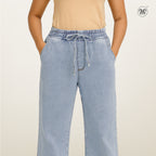 Ladies Denim Trousers with Drawstring