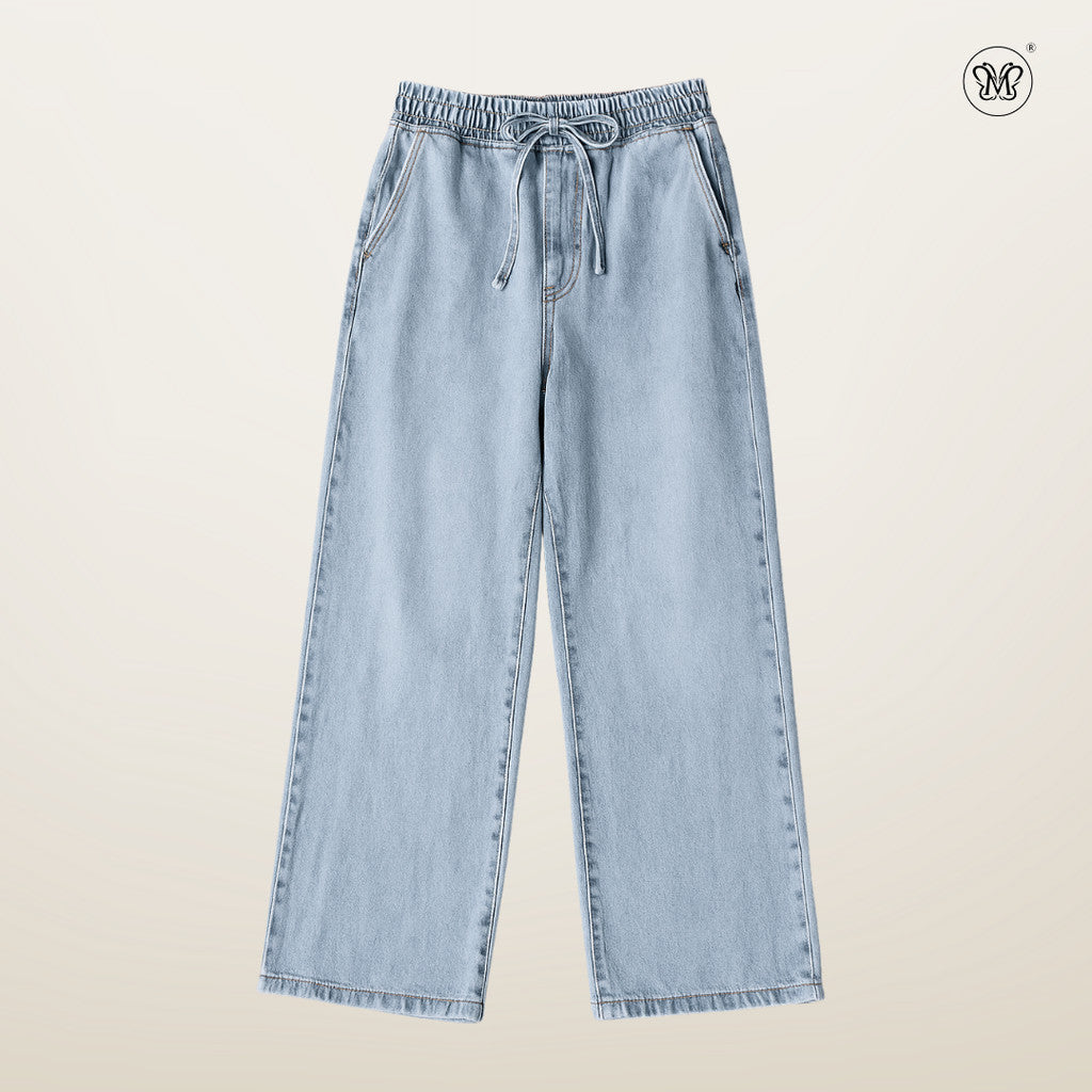 Ladies Denim Trousers with Drawstring