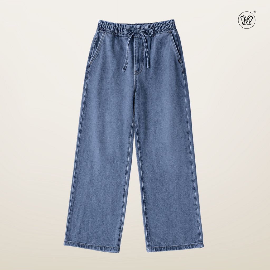Ladies Denim Trousers with Drawstring