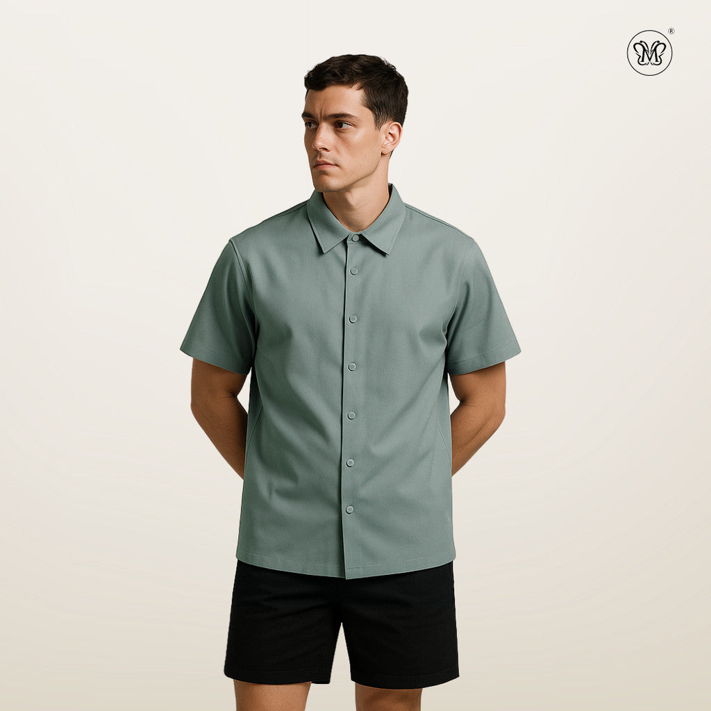 Men Front Snap-Button Shirt