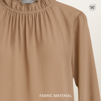 Long Sleeve Blouse with Ruffle Neckline