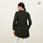 Tunic Blouse with Hidden Button Placket