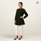 Tunic Blouse with Hidden Button Placket
