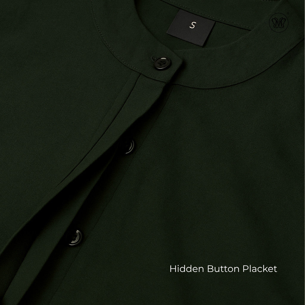 Tunic Blouse with Hidden Button Placket
