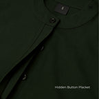 Tunic Blouse with Hidden Button Placket
