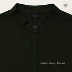 Tunic Blouse with Hidden Button Placket