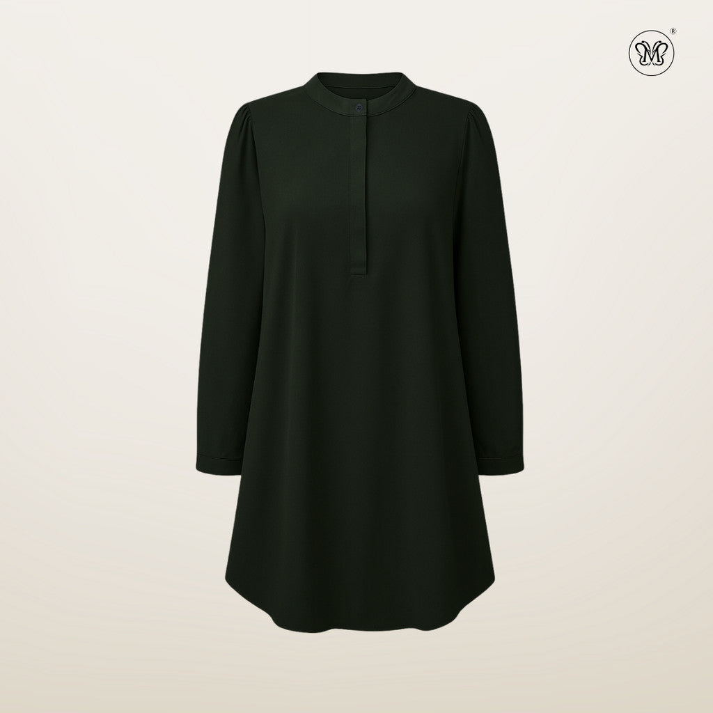 Tunic Blouse with Hidden Button Placket