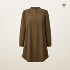 Tunic Blouse with Hidden Button Placket