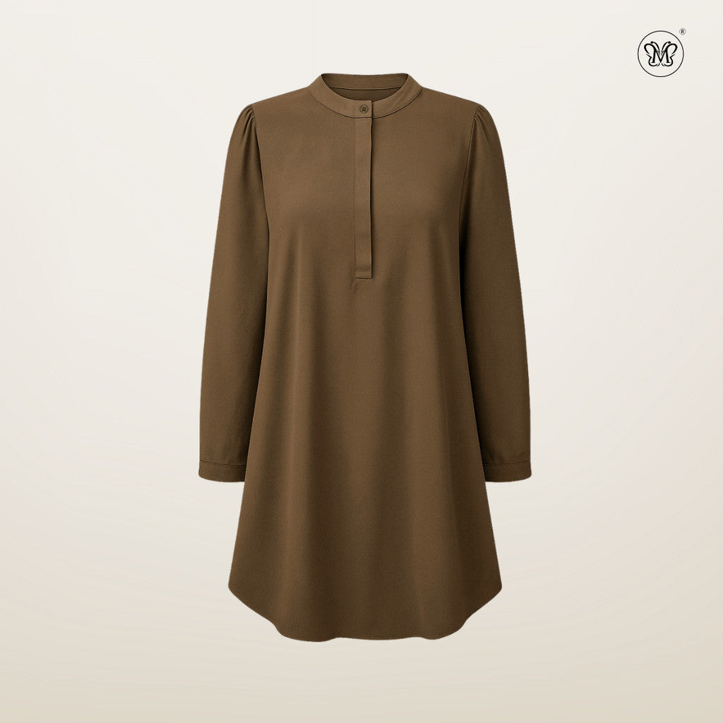Tunic Blouse with Hidden Button Placket