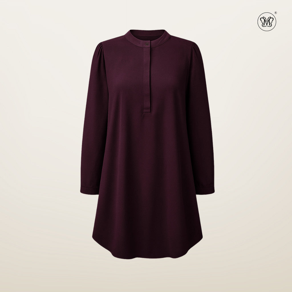 Tunic Blouse with Hidden Button Placket