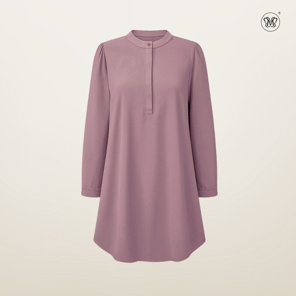 Tunic Blouse with Hidden Button Placket