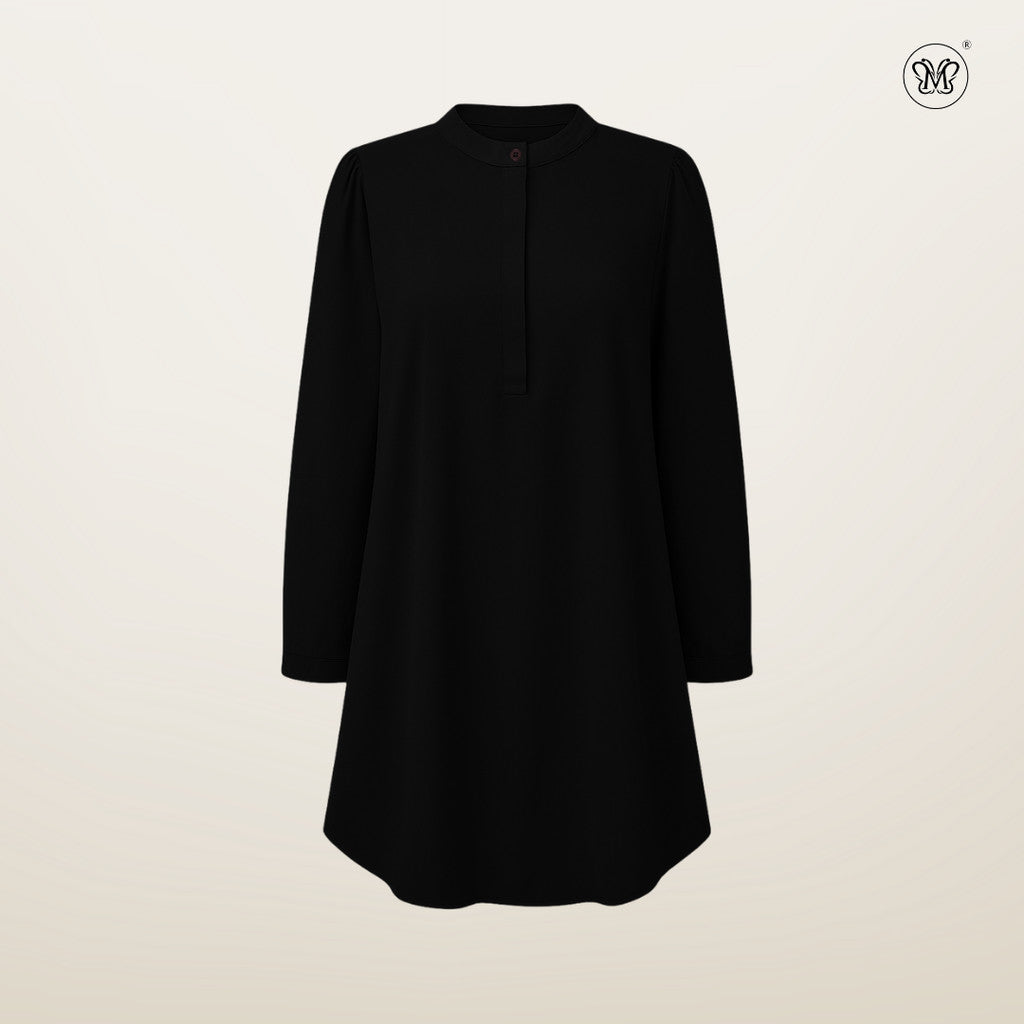 Tunic Blouse with Hidden Button Placket