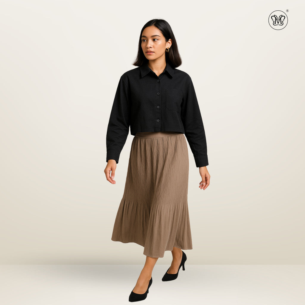 Ladies Smocked Maxi Skirt