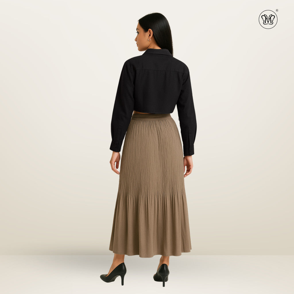 Ladies Smocked Maxi Skirt