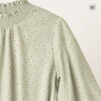 Printed Smocked Collar Blouse