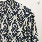 Printed Smocked Collar Blouse