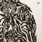 Printed Smocked Collar Blouse