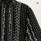 Printed Smocked Collar Blouse