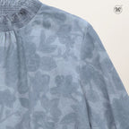 Printed Smocked Collar Blouse