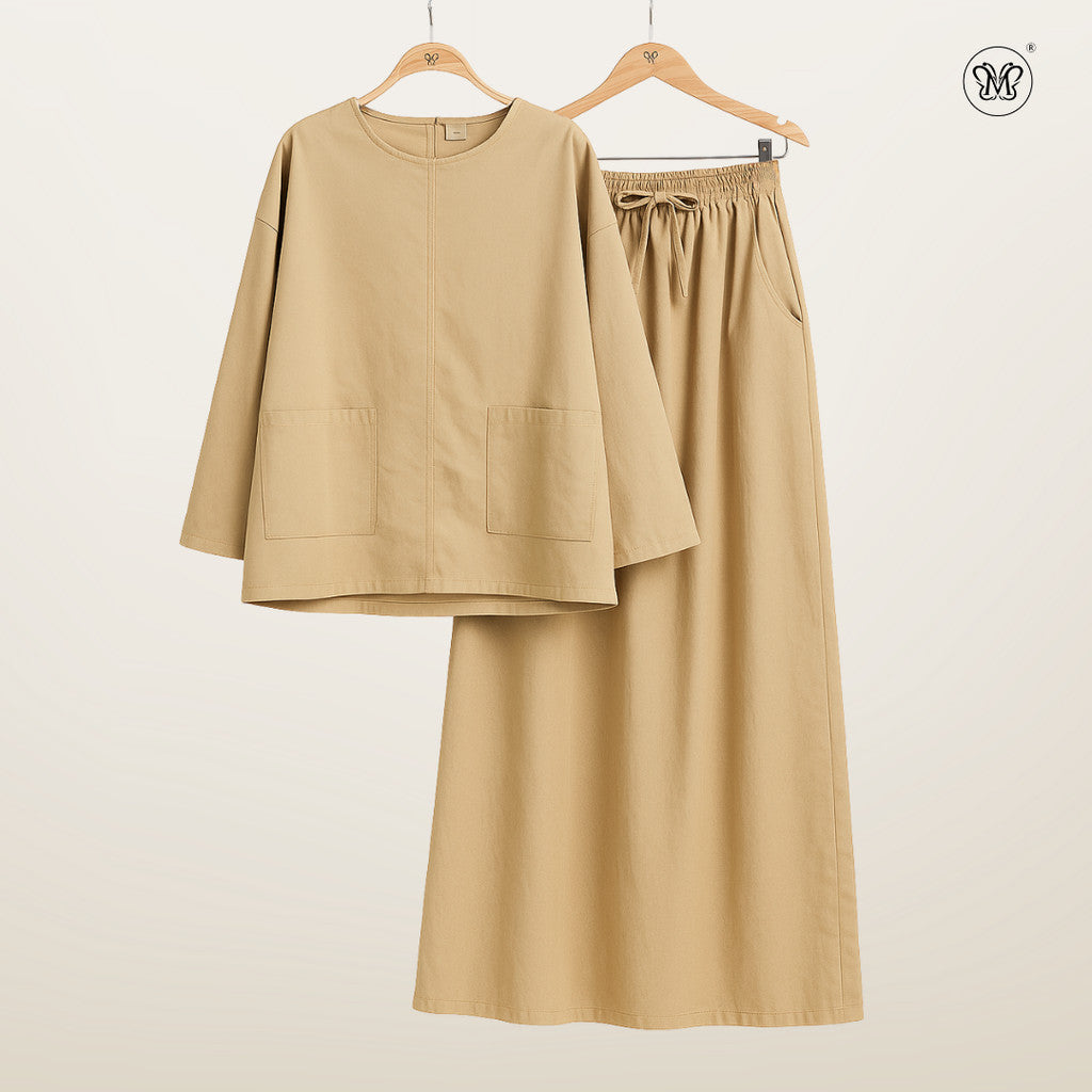 Ladies Front Pockets Linen Set