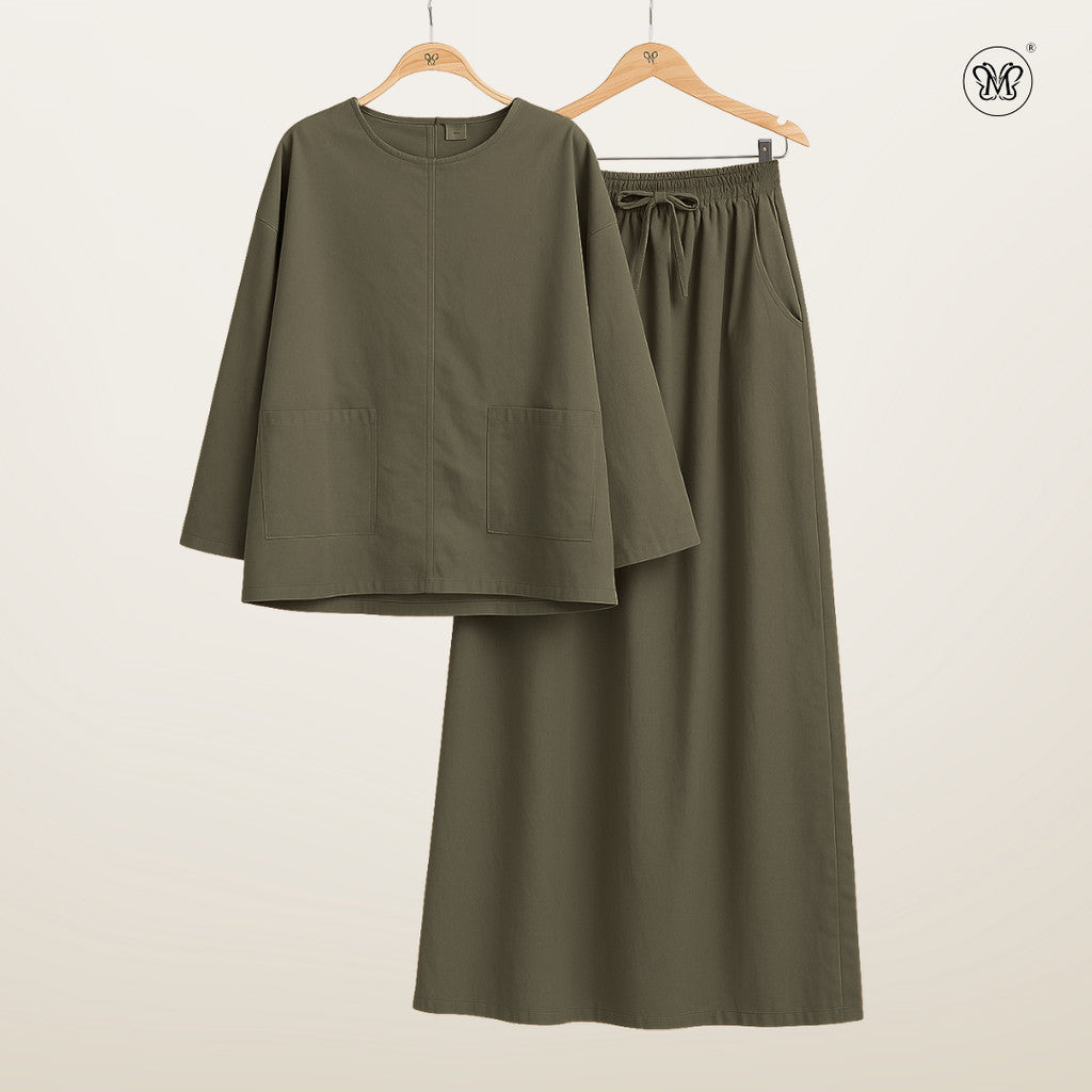 Ladies Front Pockets Linen Set