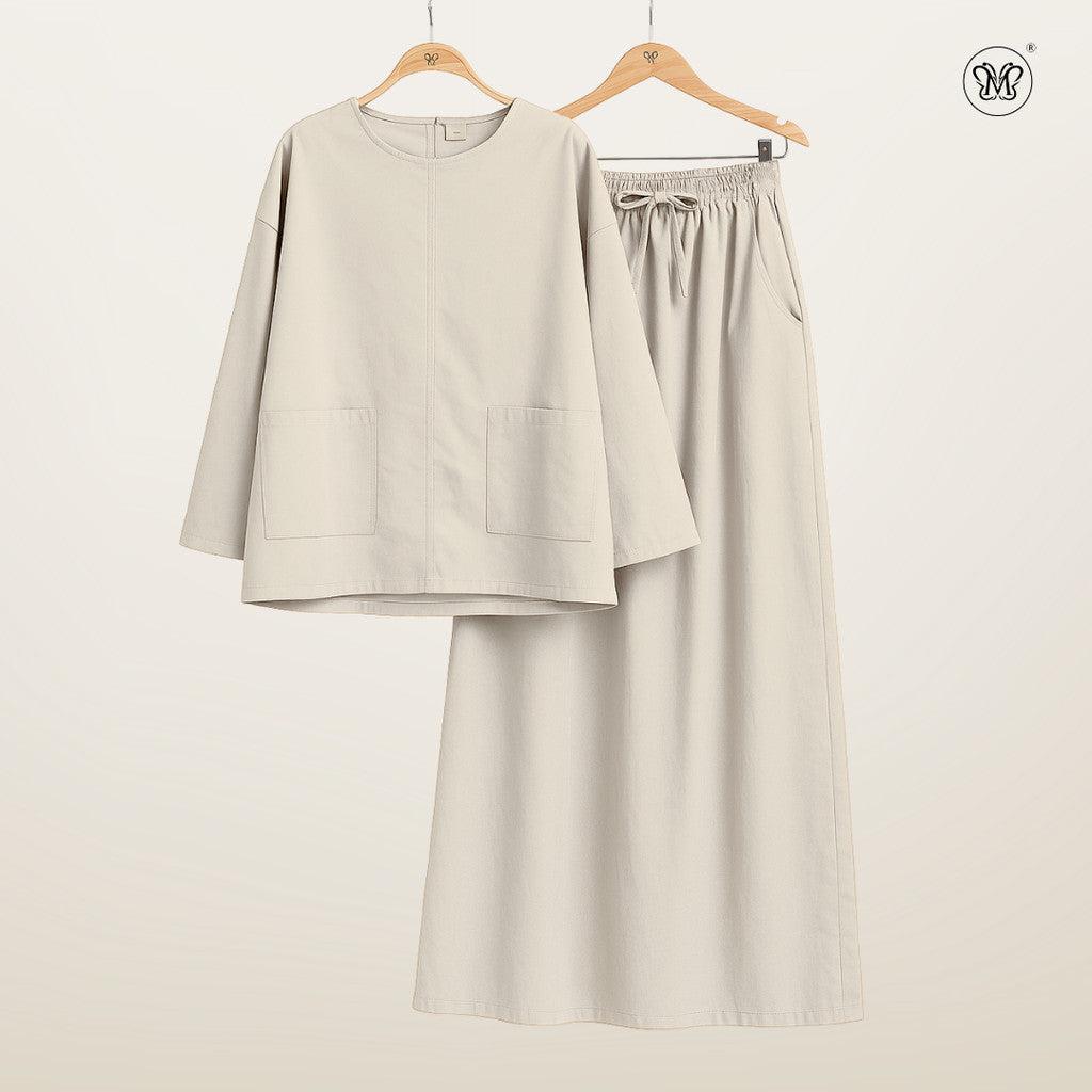 Ladies Front Pockets Linen Set