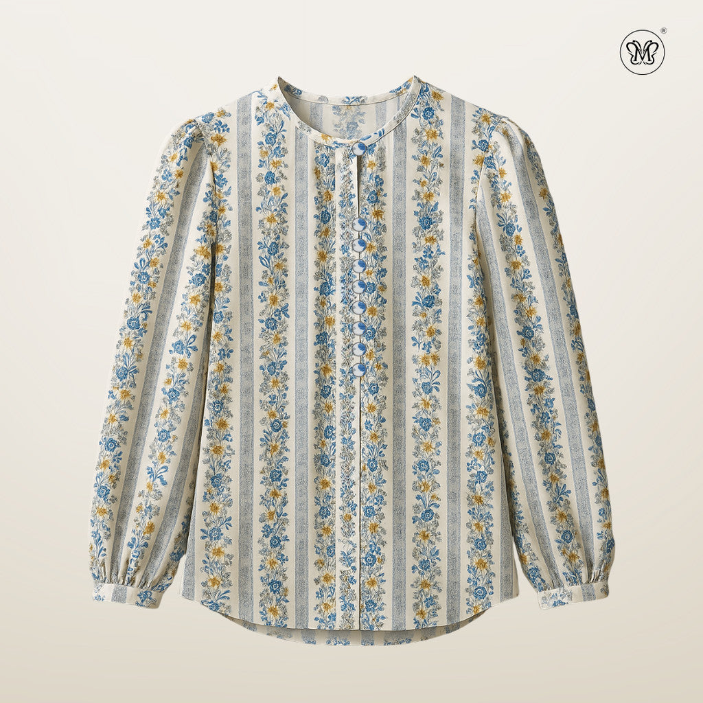 Printed Button Blouse