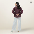 Checkered Puff Sleeve Blouse