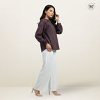 Checkered Puff Sleeve Blouse