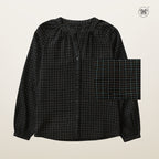 Checkered Puff Sleeve Blouse