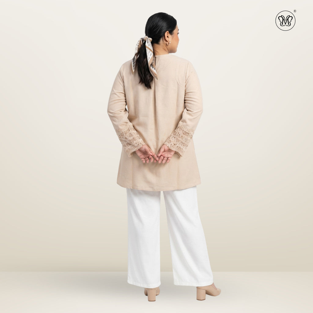 Intricate Lace Cuff Blouse