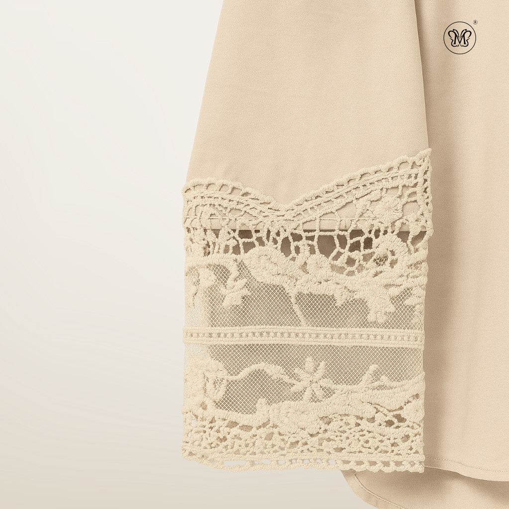 Intricate Lace Cuff Blouse