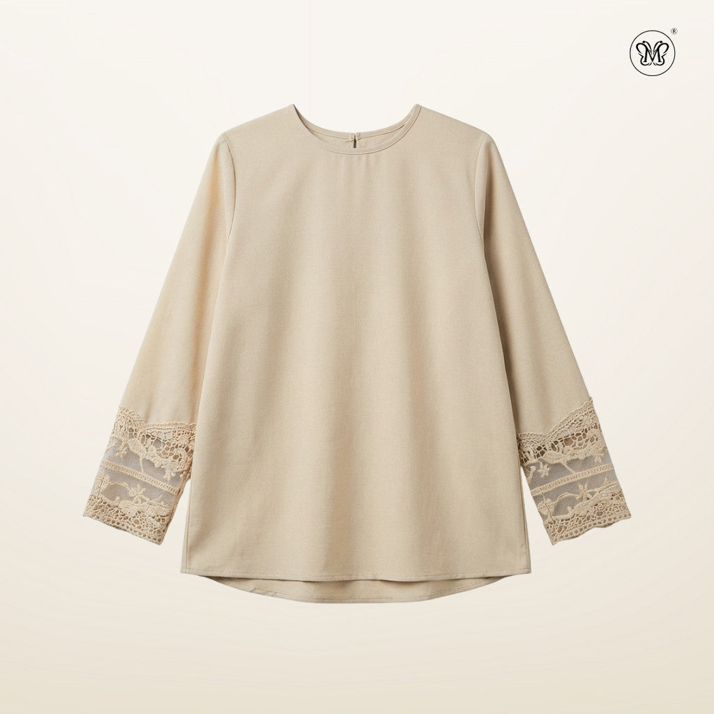 Intricate Lace Cuff Blouse