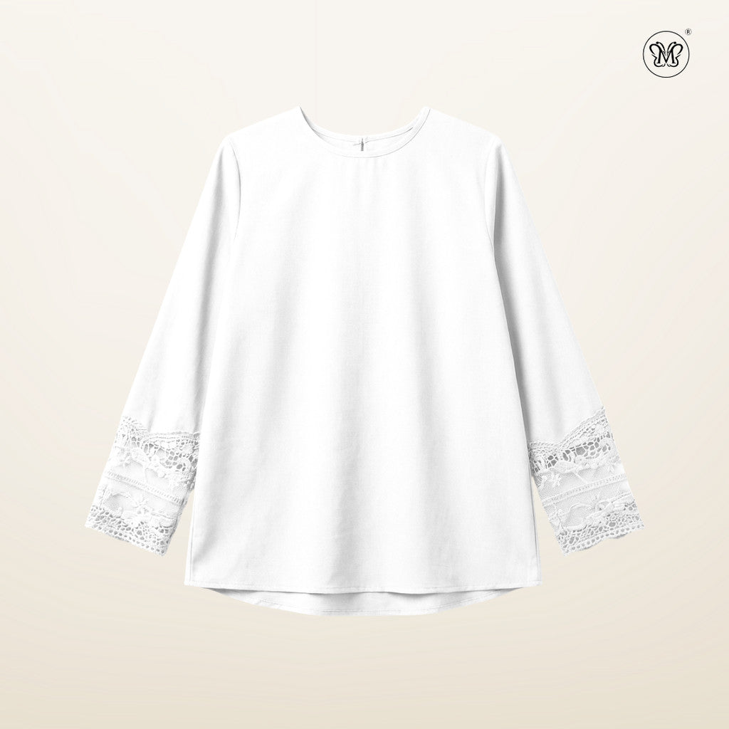 Intricate Lace Cuff Blouse